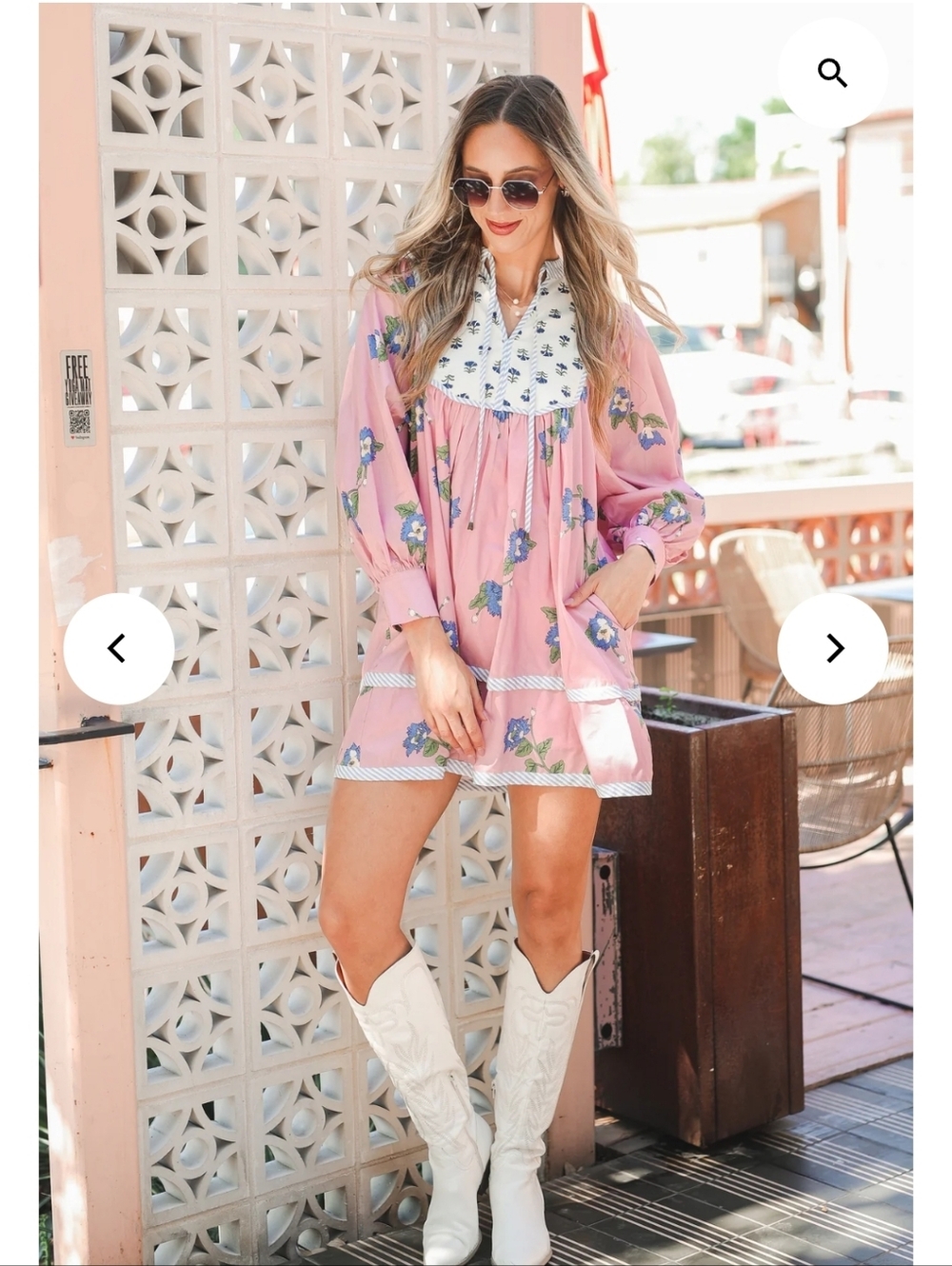 Nwt Boho Desert Bloom Pink Floral Babydoll Dress Festival Coastal Cowgirl Yoke - Picture 4 of 12